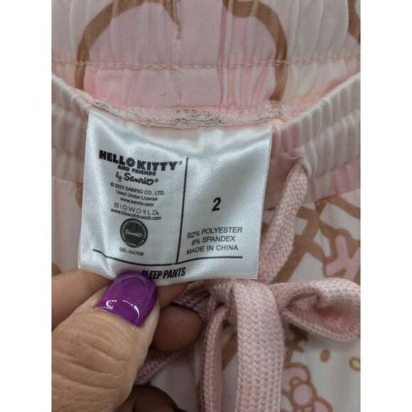 Hello Kitty Milk Print Pajama Pants Pastel Kawaiia Y2K Lounge Relaxation Size 2X - Picture 8 of 8